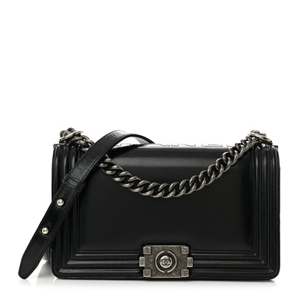 Chanel Glazed Calfskin Medium Boy Flap Black 1 of 13