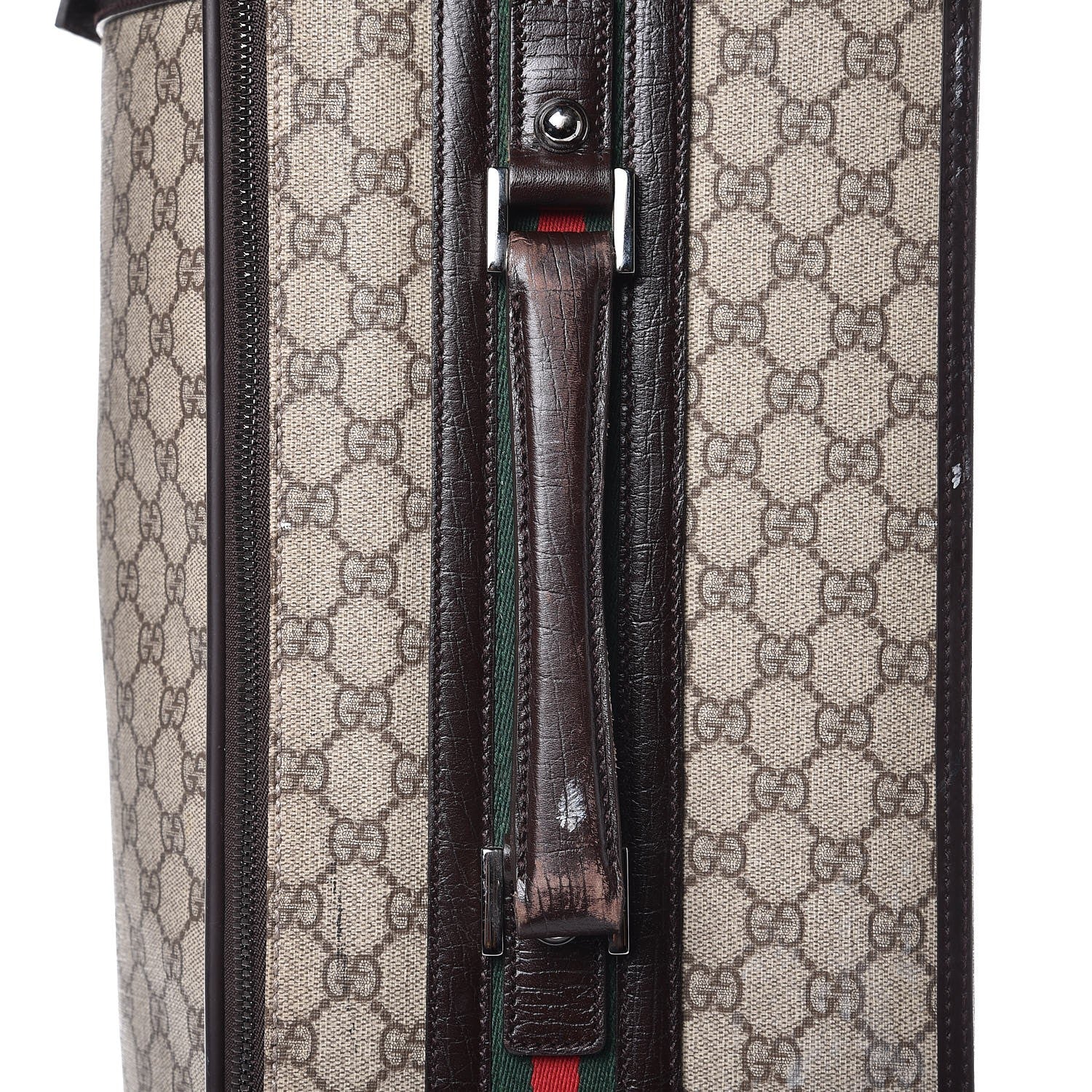 Gucci GG Plus Monogram Small Web Trolley Brown 23 of 41