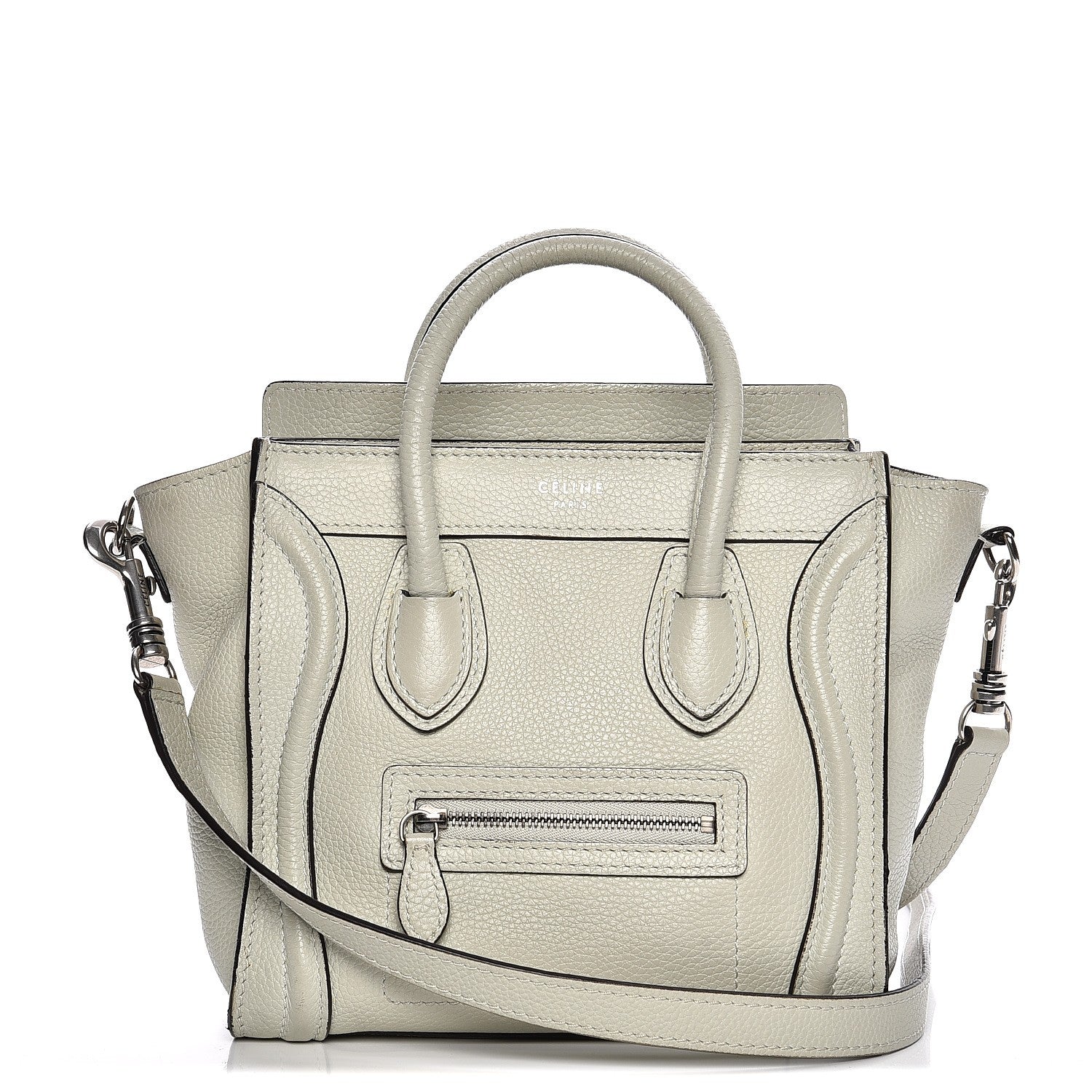 Celine Drummed Calfskin Nano Luggage Lune 1 of 15