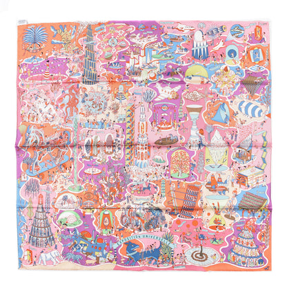 Hermes Silk Exposition Universelle Scarf 90 Rose Mauve Multicolore 1 of 3