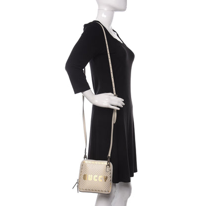 Gucci X SEGA Calfskin GUCCY Stars Mini Dome Shoulder Bag Moon Steller White Gold 2 of 11
