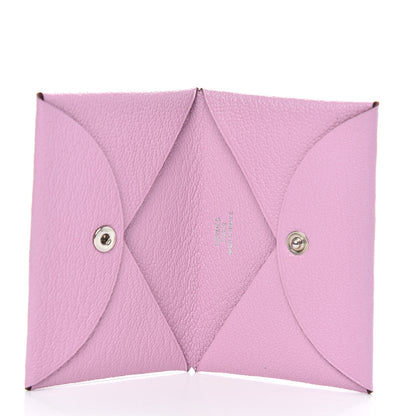 Hermes Chevre Mysore Calvi Card Case Mauve Sylvestre 5 of 7