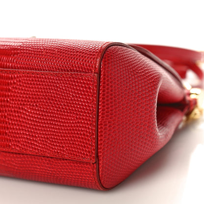 Dolce & Gabbana Stampa Iguana Crystal Small Miss Sicily Satchel Red 9 of 9