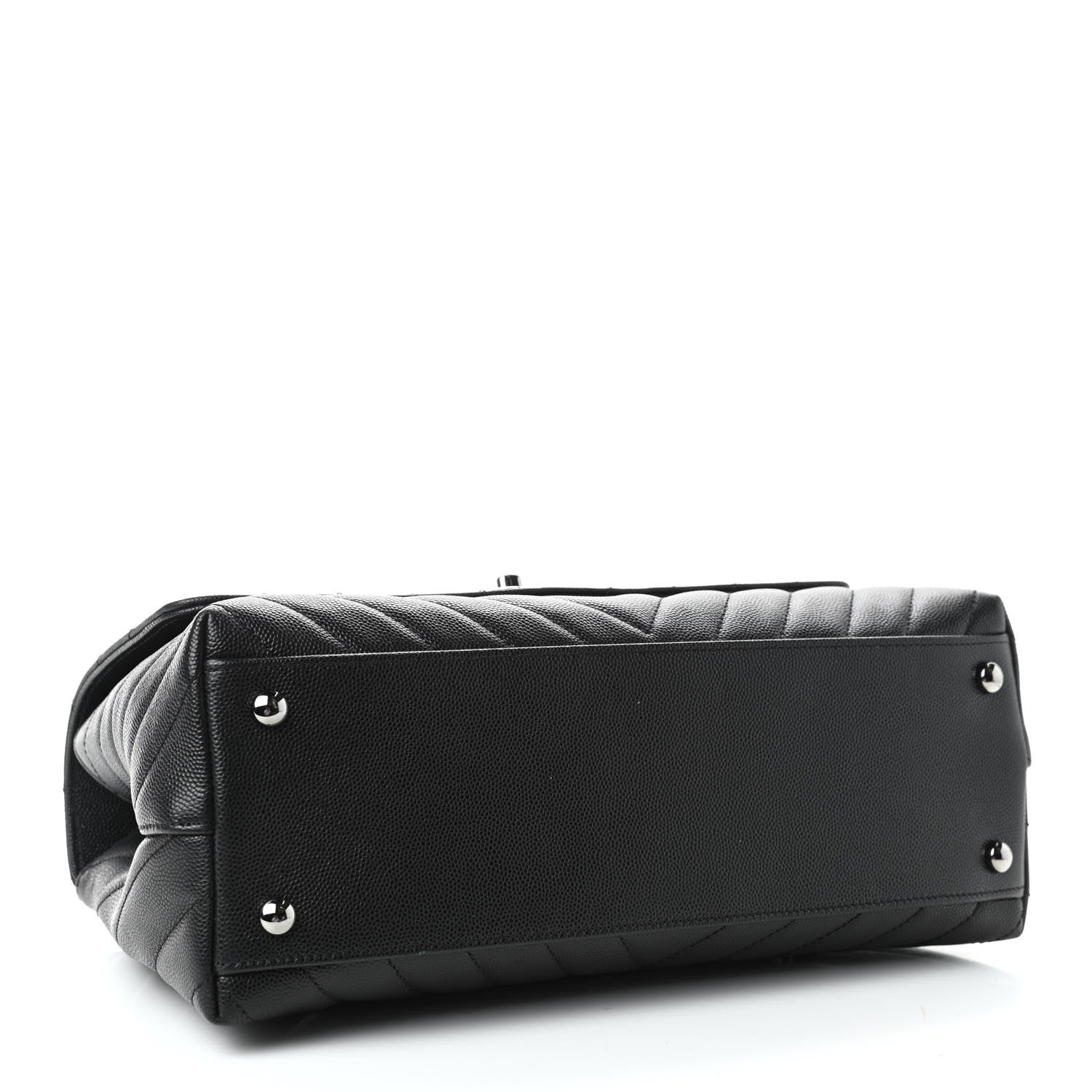 Chanel Caviar Chevron Quilted Small Coco Handle Flap Black 3 of 4