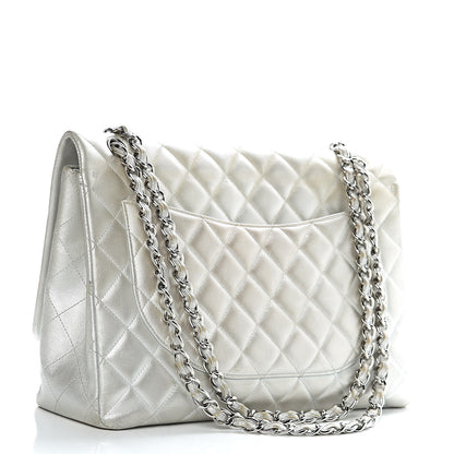Chanel Metallic Lambskin Quilted Maxi Single Flap Silver 3 of 16