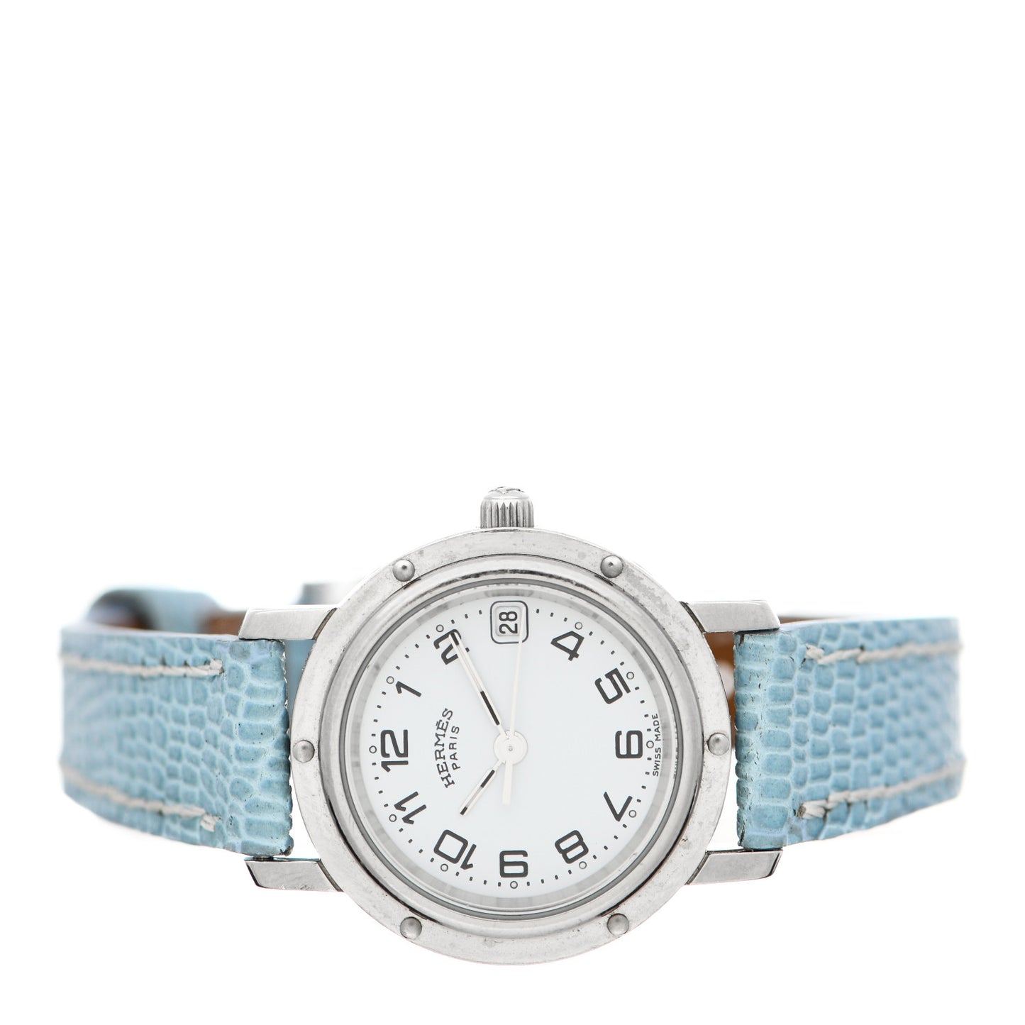 Stainless Steel Lizard 24mm Clipper Quartz Watch Blue Jean
