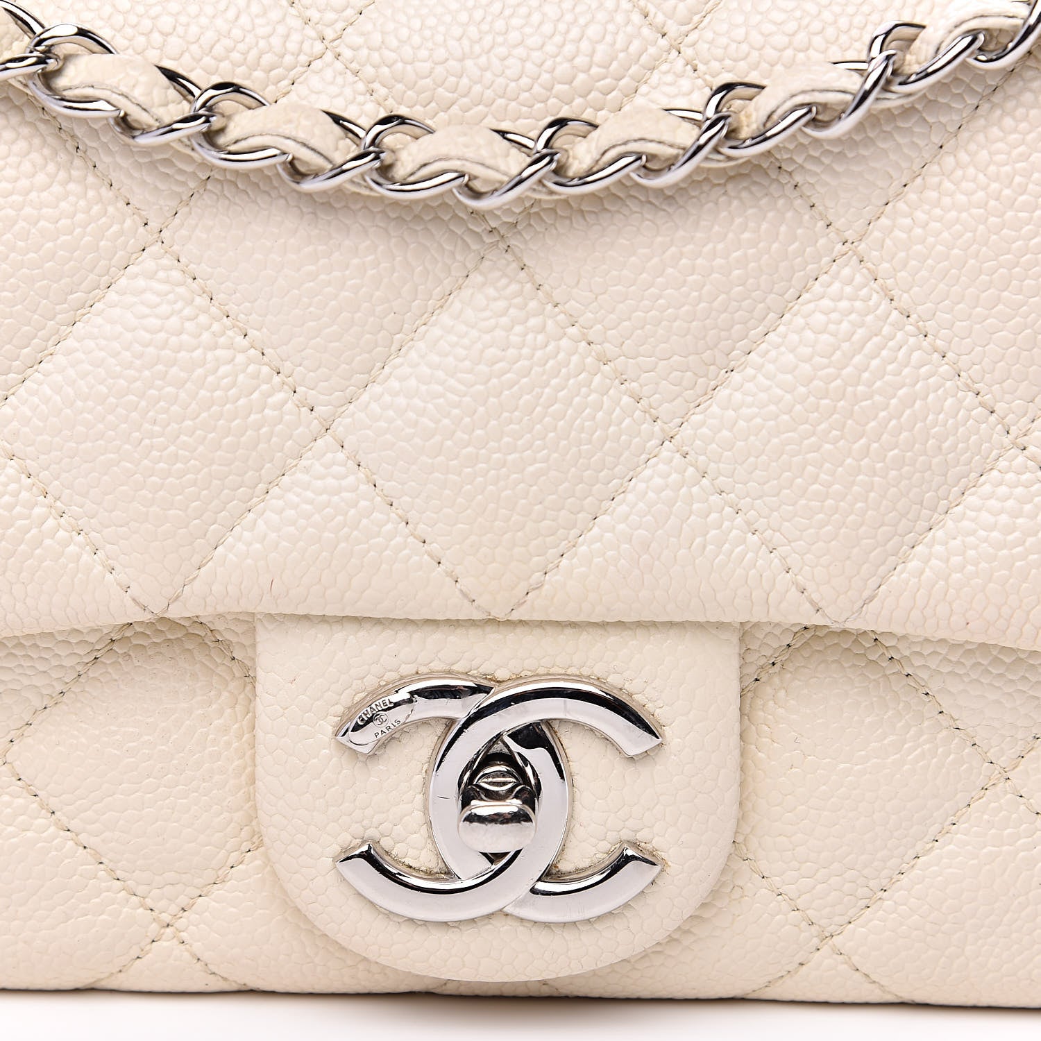 Chanel Caviar Quilted Medium Easy Flap Dark White 18 of 18