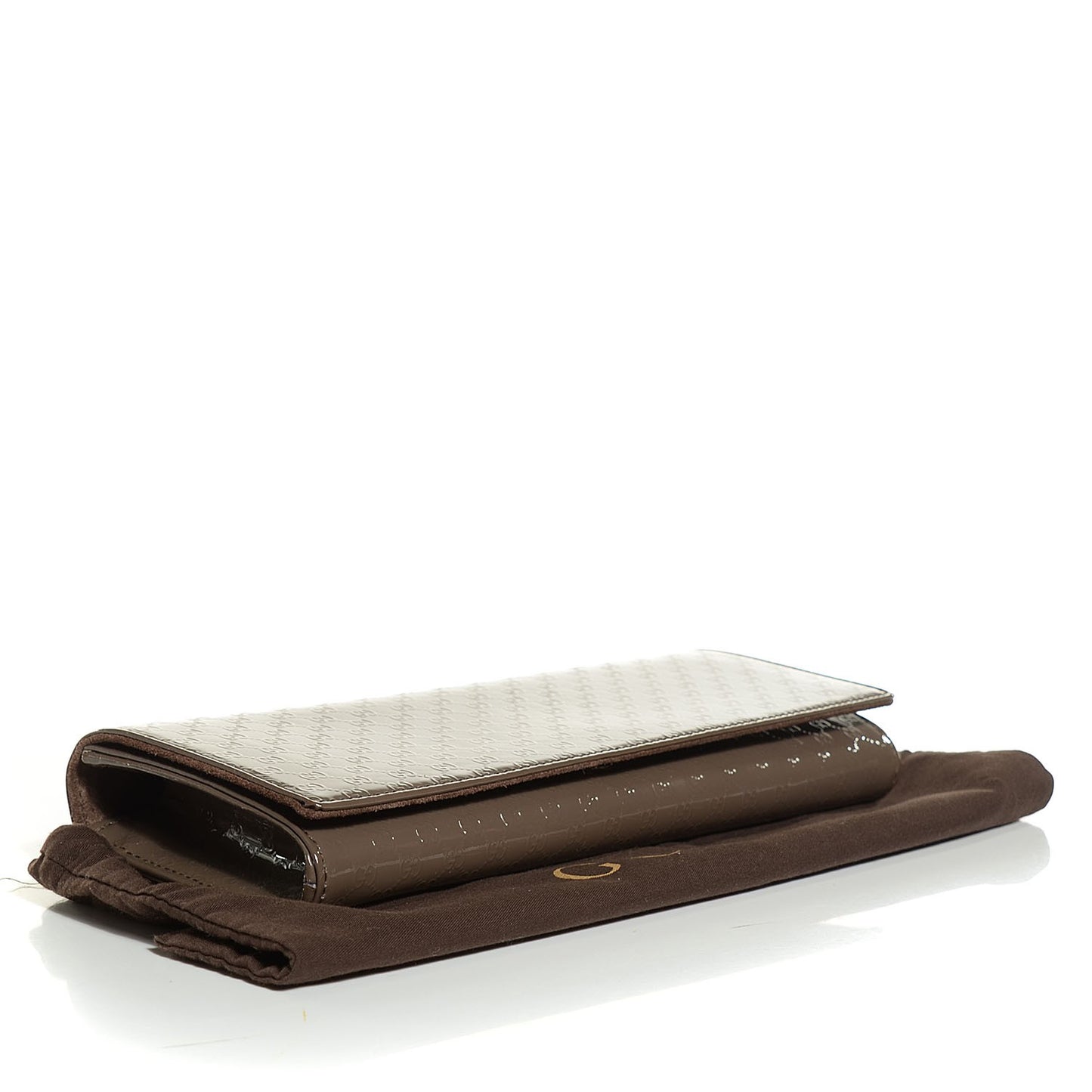 Patent Microguccissima Small Broadway Clutch Grey Field