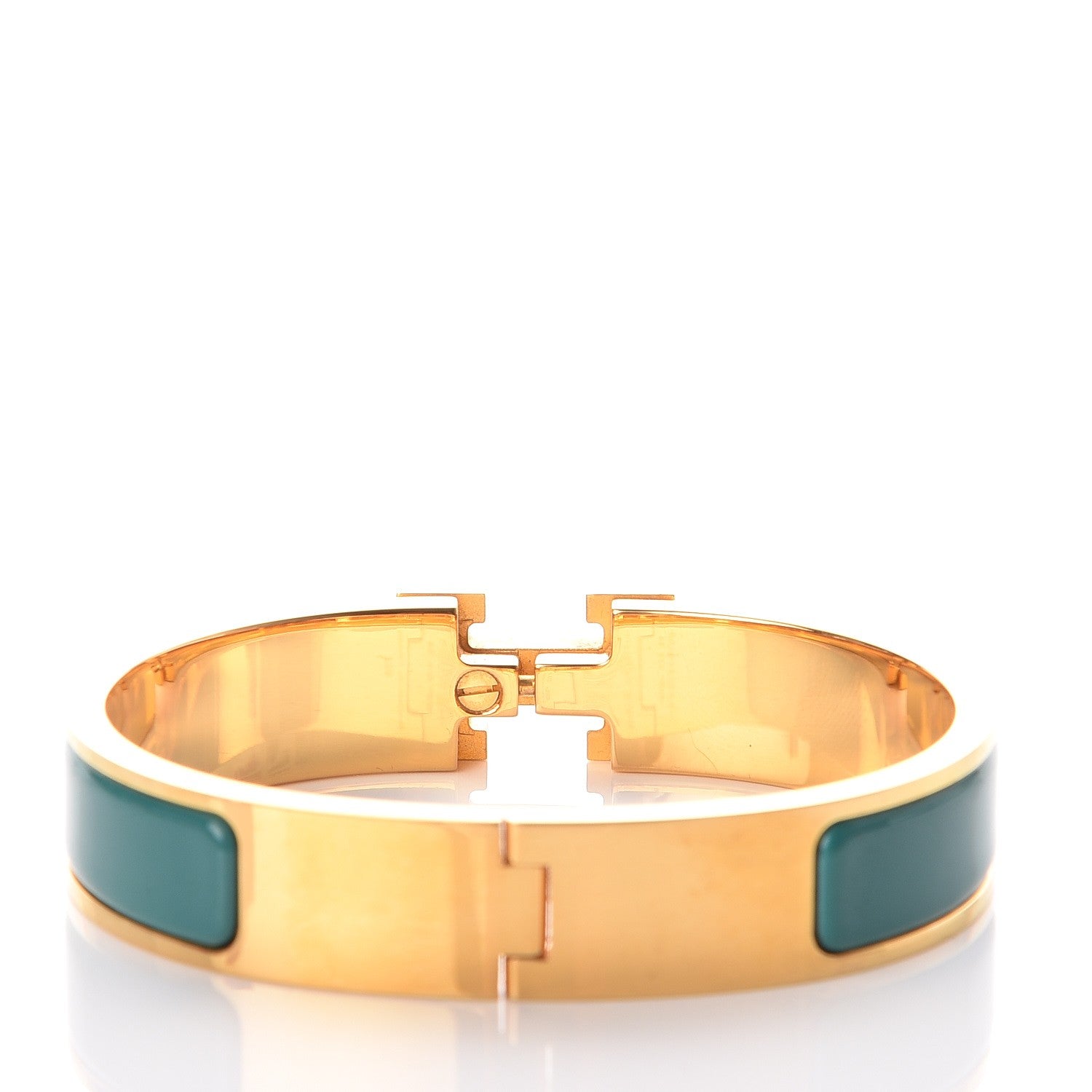Hermes Enamel Narrow Clic Clac H Bracelet PM Vert Bleuete 5 of 7