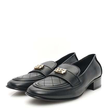 Chanel Lambskin Quilted Boy Loafers 39.5 Black 3 of 7