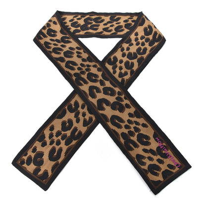Louis Vuitton Silk Leopard Bandeau Scarf Marron 1 of 3