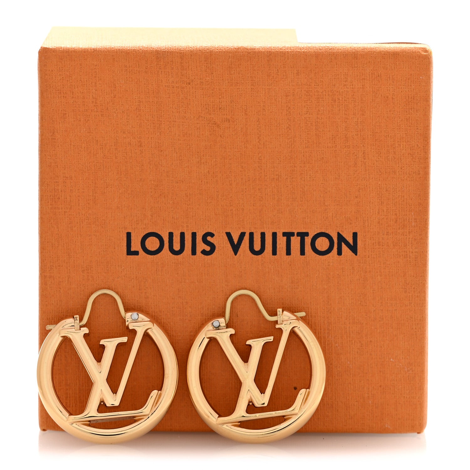 Louis Vuitton Metal Small Louise Hoop Earrings Gold 6 of 6