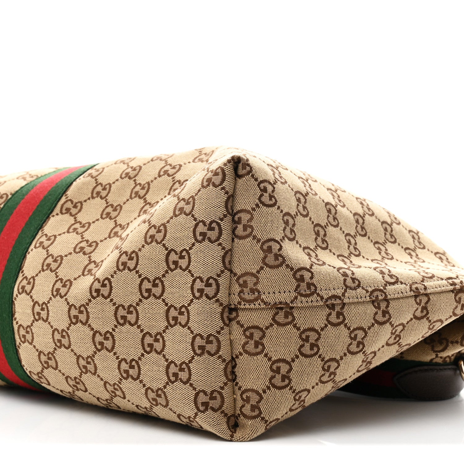 Gucci GG Monogram Web Large Giglio Tote Beige Brown 10 of 11