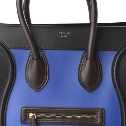 Celine Elephant Calfskin Mini Tri-Color Luggage Indigo 9 of 9