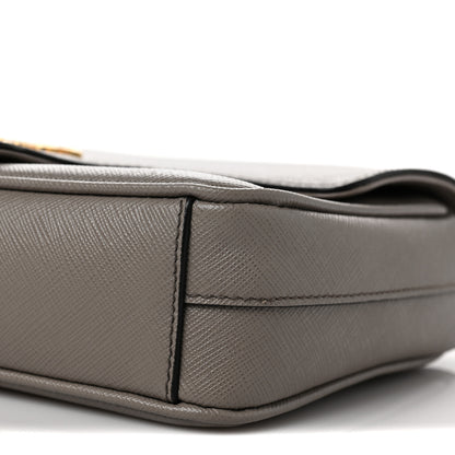 Prada Saffiano Flap Shoulder Bag Argilla 7 of 8