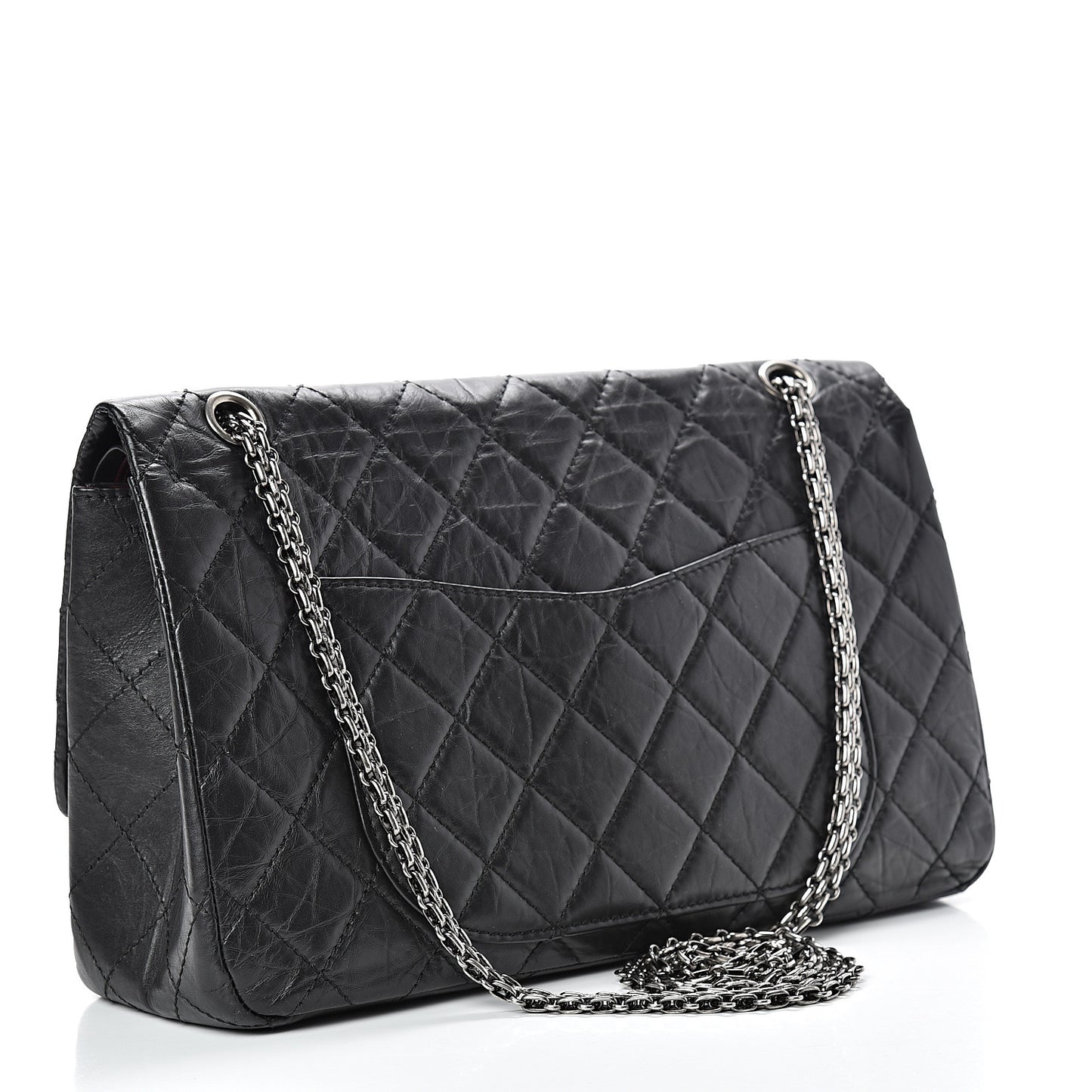 Aged Calfskin Quilted 2.55 Reissue 227 Flap Black