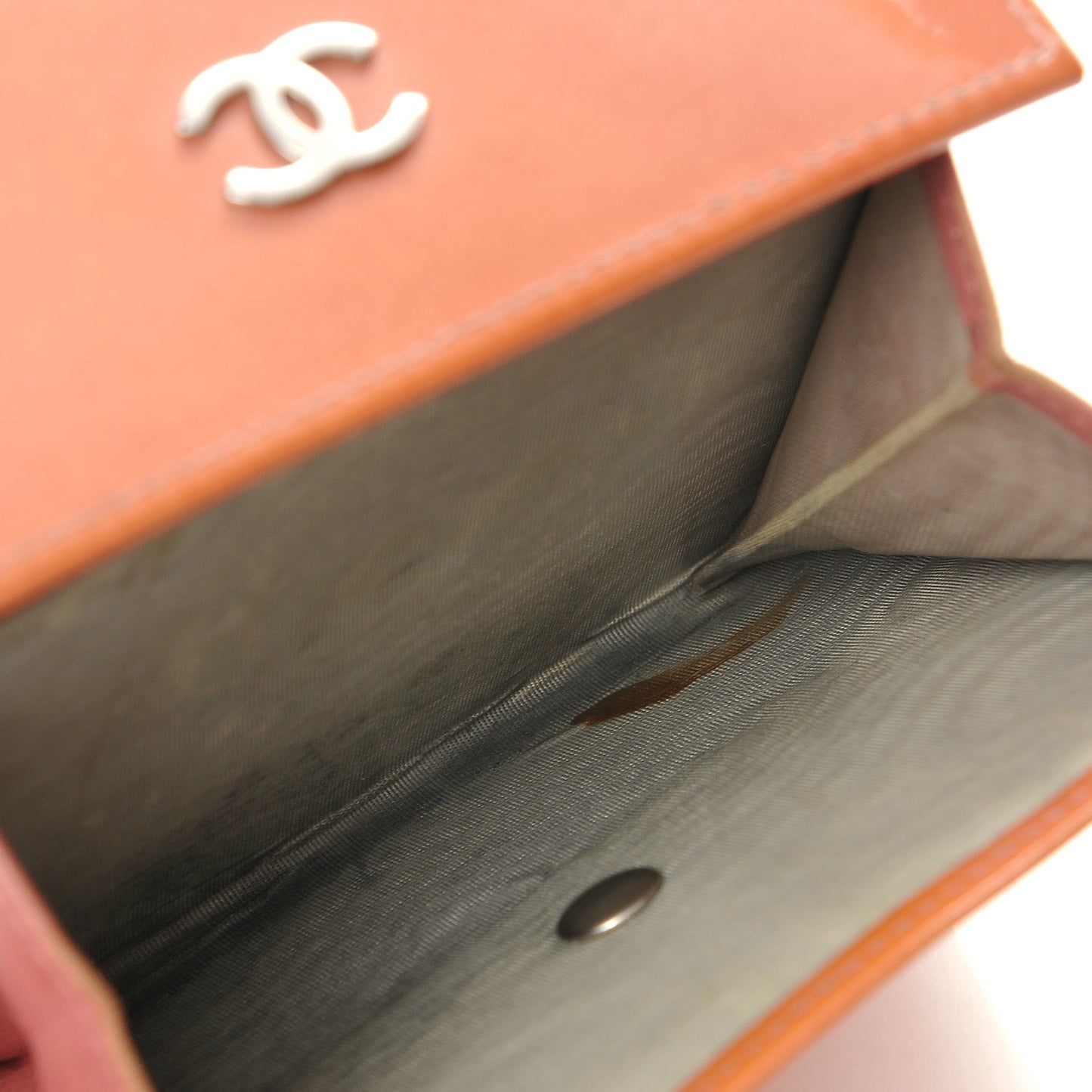 Patent Compact CC Flap Wallet Pink