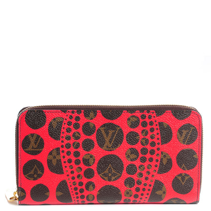 Louis Vuitton Monogram Kusama Pumpkin Dots Zippy Wallet Red 1 of 8