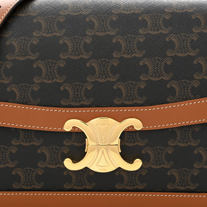 Celine Triomphe Canvas Calfskin Medium Triomphe Bag Tan 10 of 13
