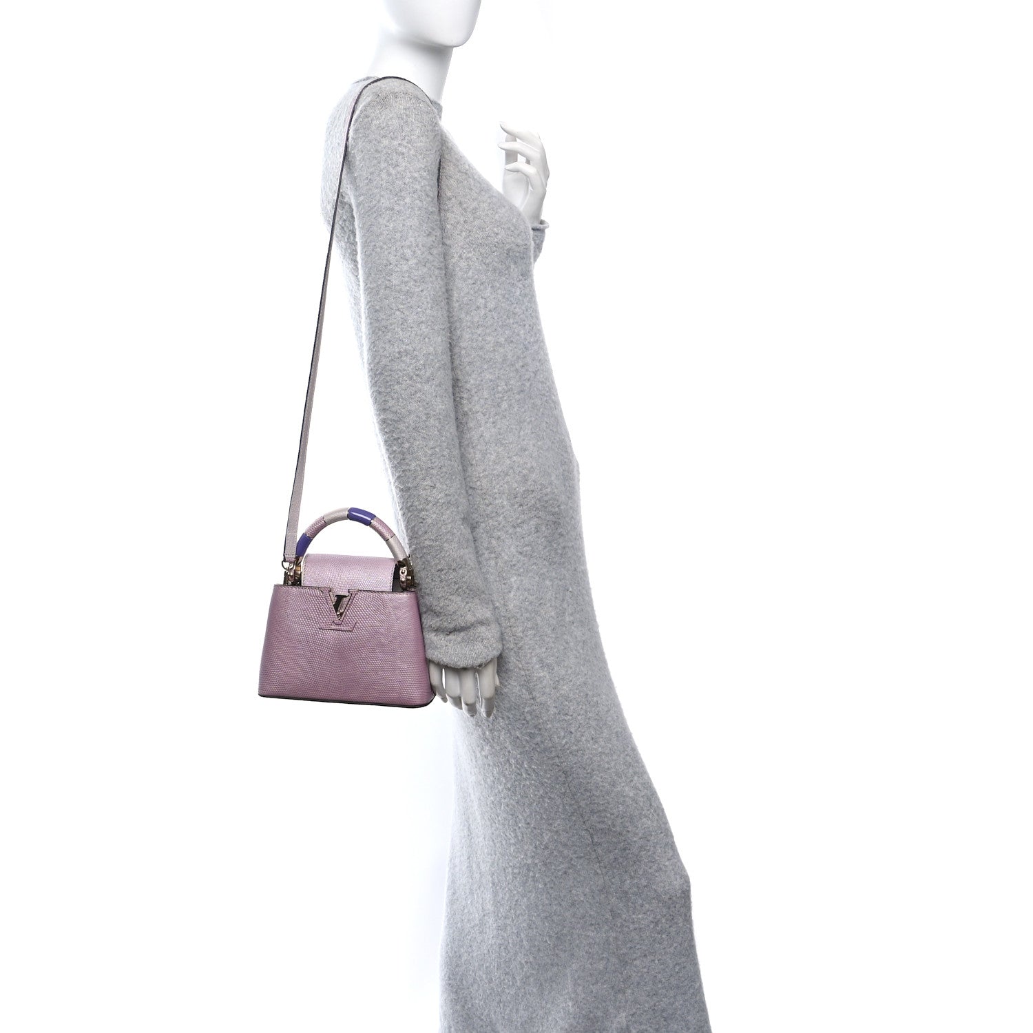 Louis Vuitton Metallic Lizard Kintsugi Capucines Mini Wisteria Purple 2 of 9