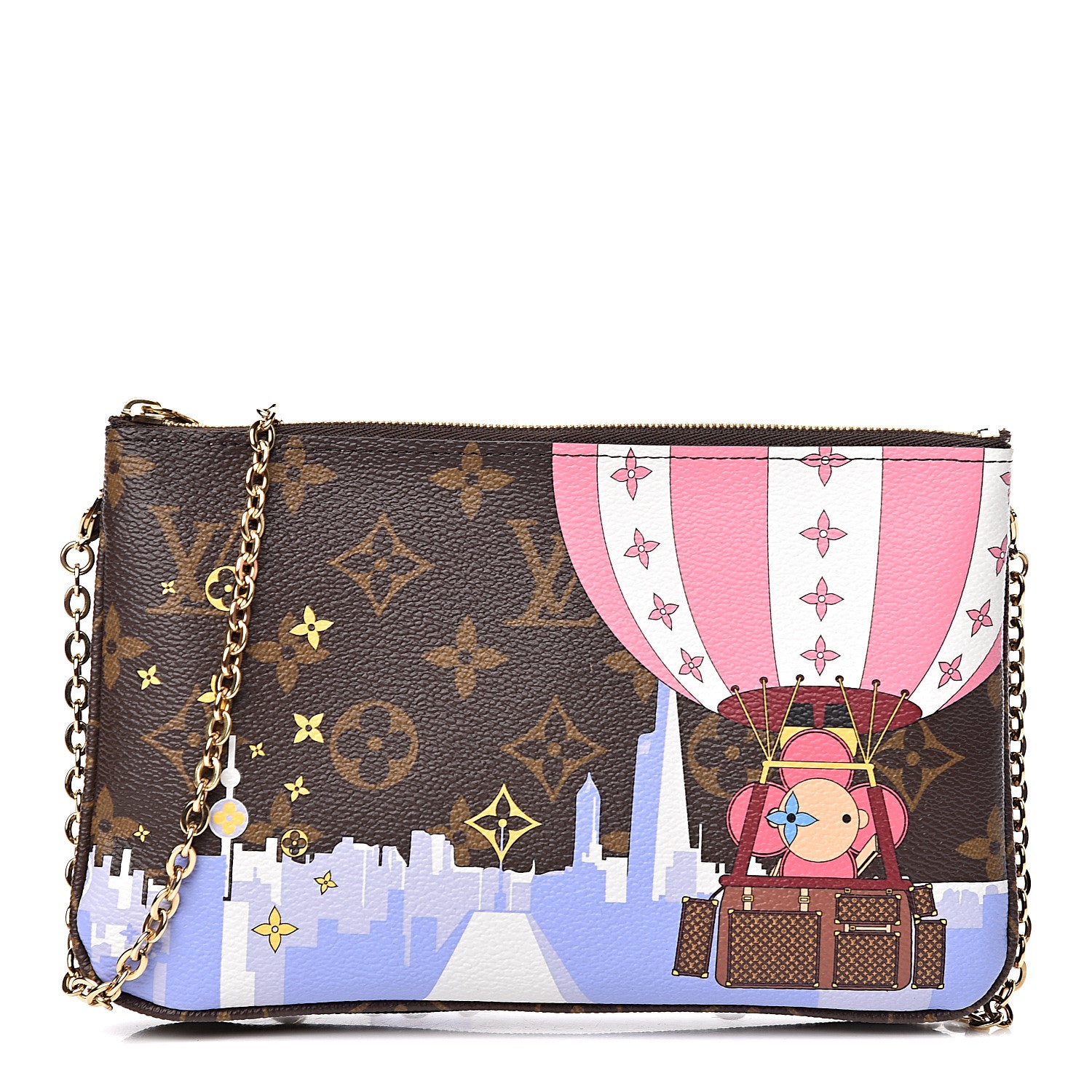 Louis Vuitton Monogram 2019 Christmas Animation Double Zip Pochette 1 of 10