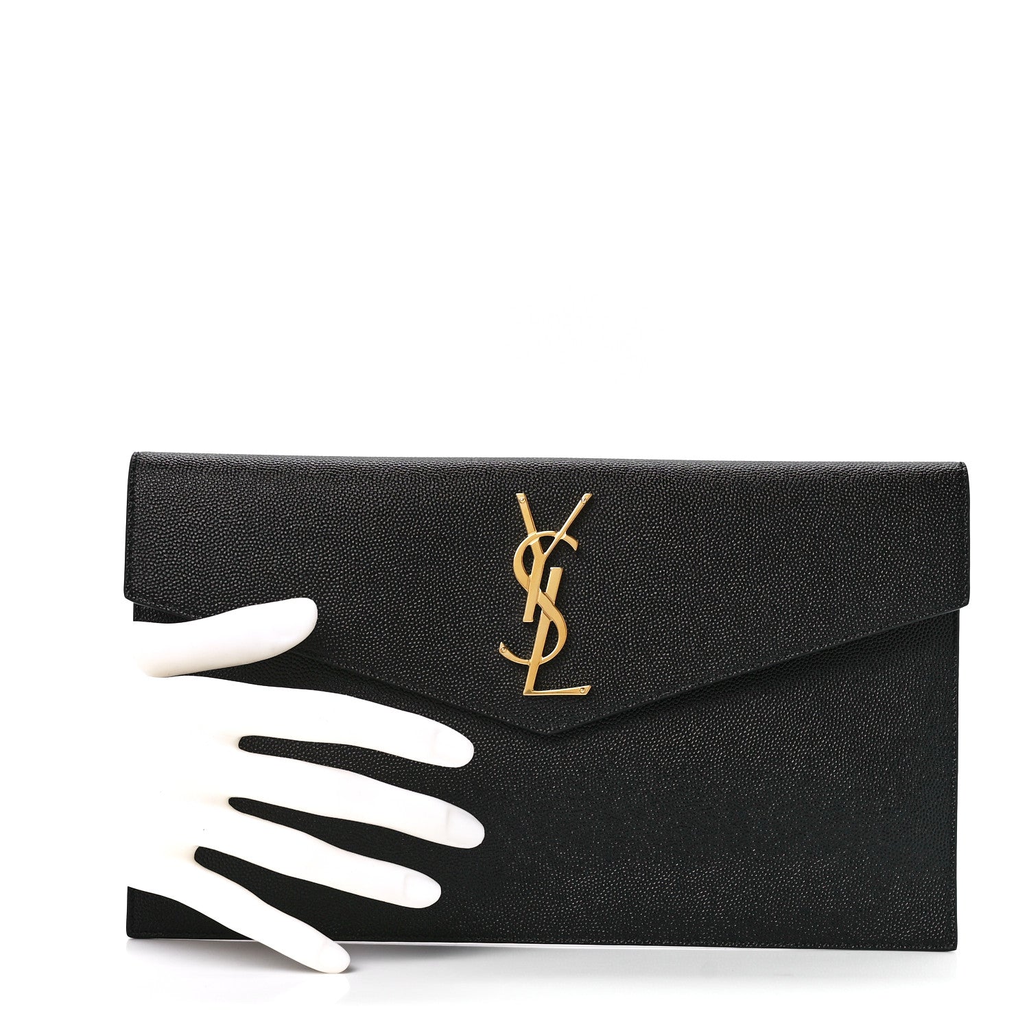Saint Laurent Grain De Poudre Uptown Pouch Black 2 of 12