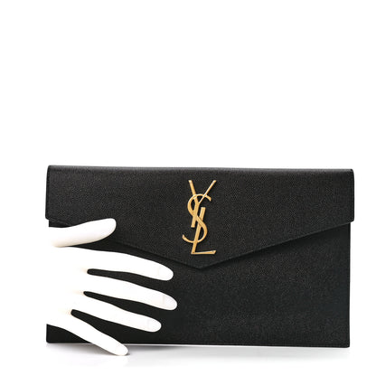 Saint Laurent Grain De Poudre Uptown Pouch Black 2 of 12