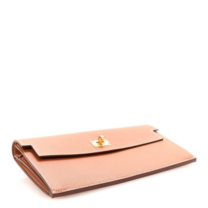 Hermes Madame Calfskin Kelly Pocket Long Wallet Gold 4 of 8