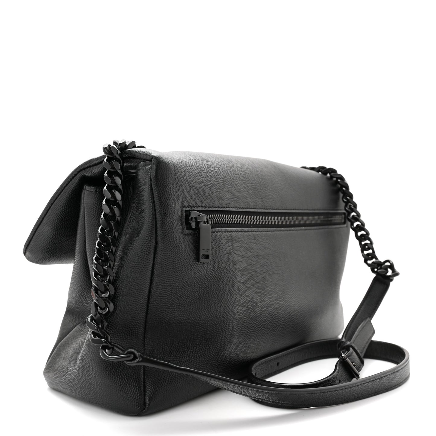 Grain De Poudre Medium West Hollywood Monogram Fold-Over Black