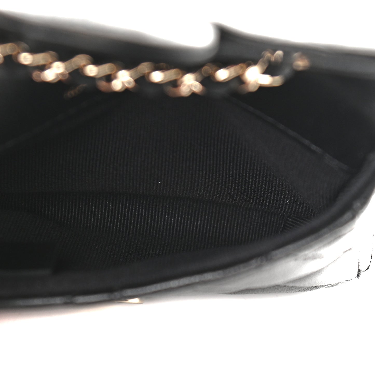 Lambskin Quilted Mini Flap Belt Bag Black