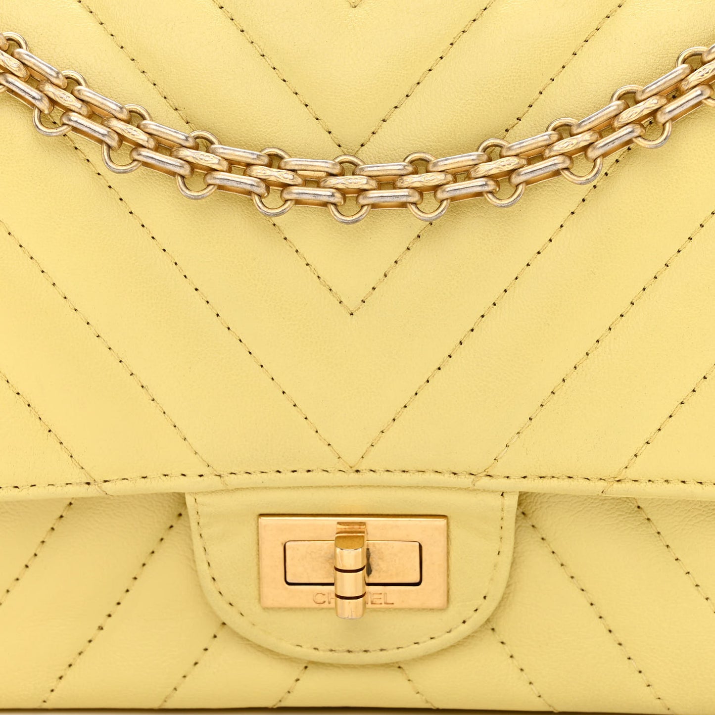 Sheepskin Chevron Quilted 2.55 Reissue 225 Flap Yellow