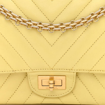 Chanel Sheepskin Chevron Quilted 2.55 Reissue 225 Flap Yellow 8 of 14