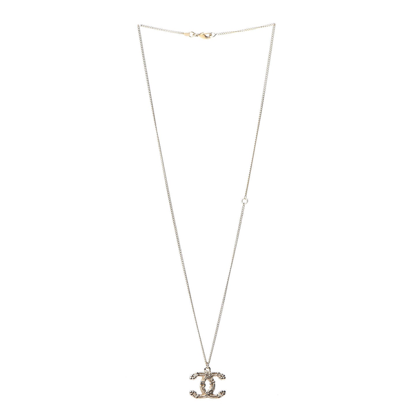 Engraved Lucky Symbols CC Pendant Necklace Gold