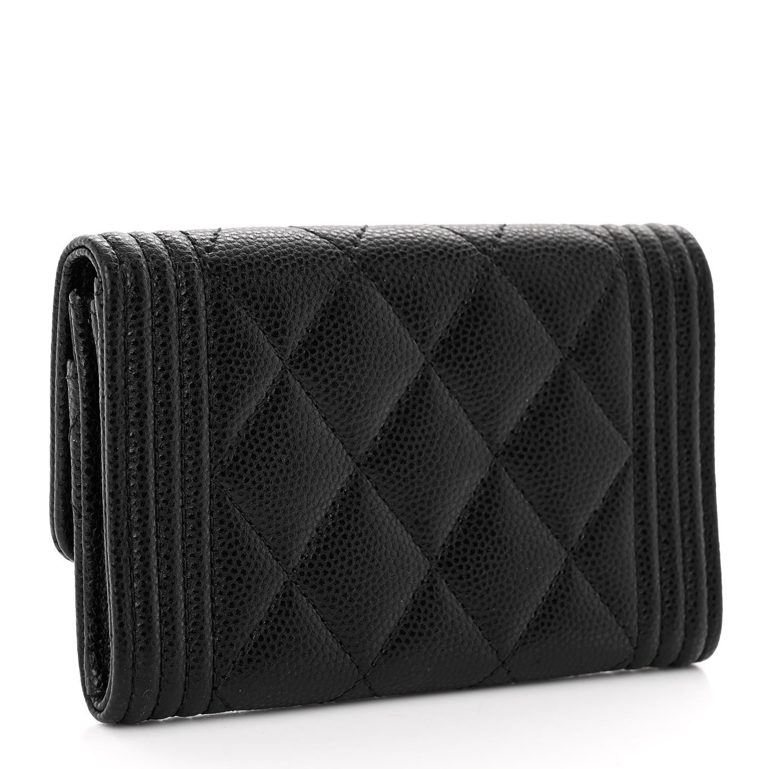 Chanel Caviar Quilted Boy Flap Card Holder Black 3 of 10