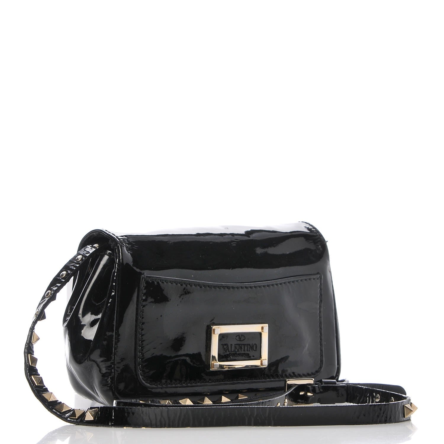 Valentino Garavani Patent Mini Rockstud Crossbody Bag Black 3 of 11