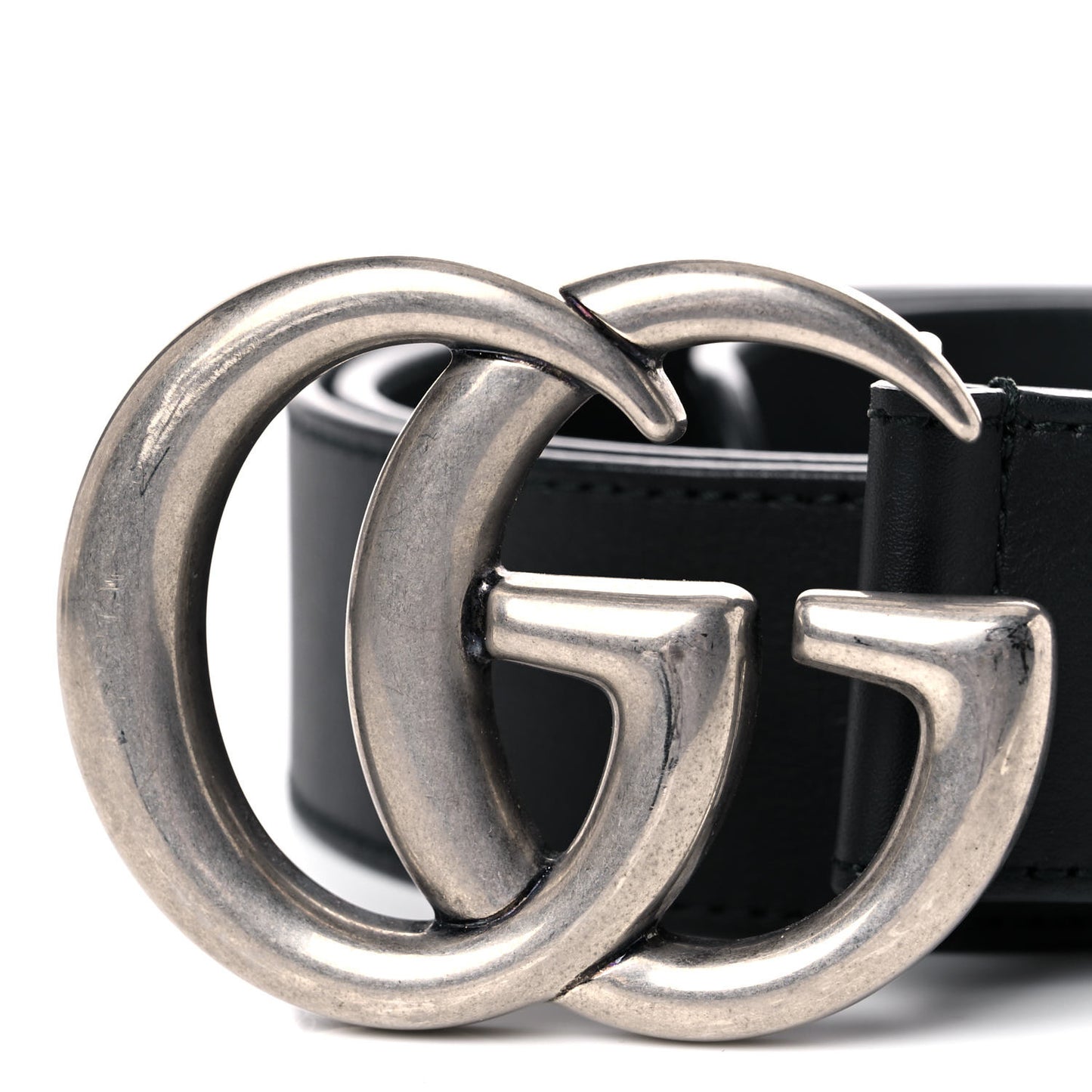 Moon Calfskin Nickel Double G 40mm Belt 90 36 Black