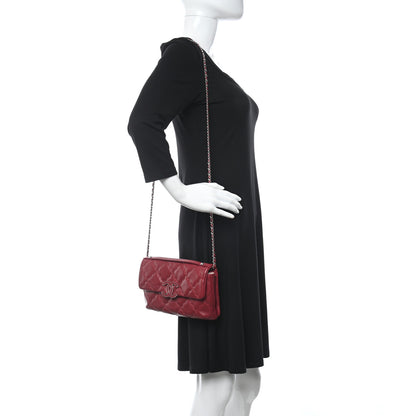 Chanel Calfskin Quilted Double Stitch Hamptons Clutch with Chain Red 2 of 11