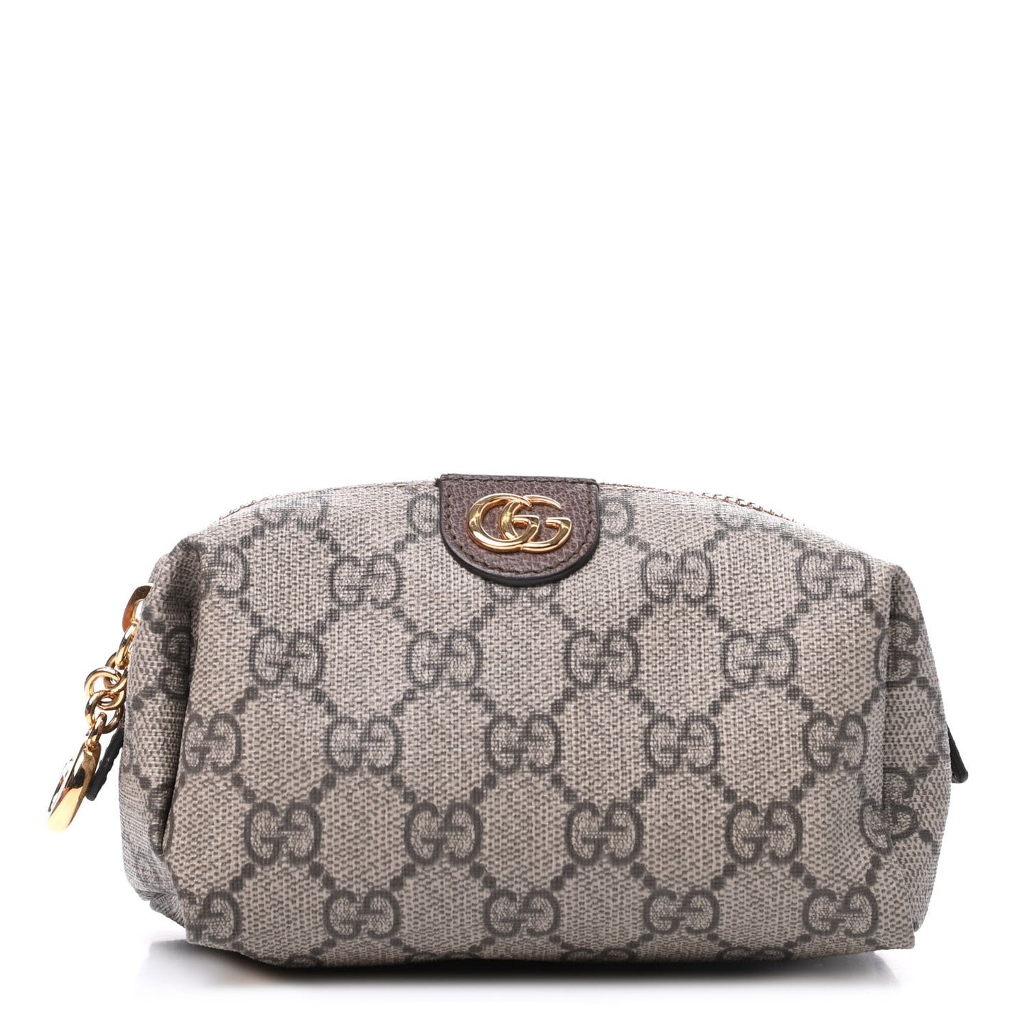 Soft GG Supreme Monogram Calfskin Small Ophidia Cosmetic Case Beige Ebony New Acero