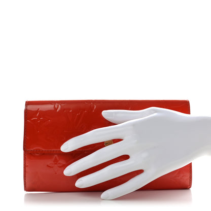 Louis Vuitton Vernis Sarah Wallet Rouge Grenadine 2 of 13