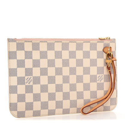 Louis Vuitton Damier Azur Neverfull MM GM Pochette Rose Ballerine 3 of 10