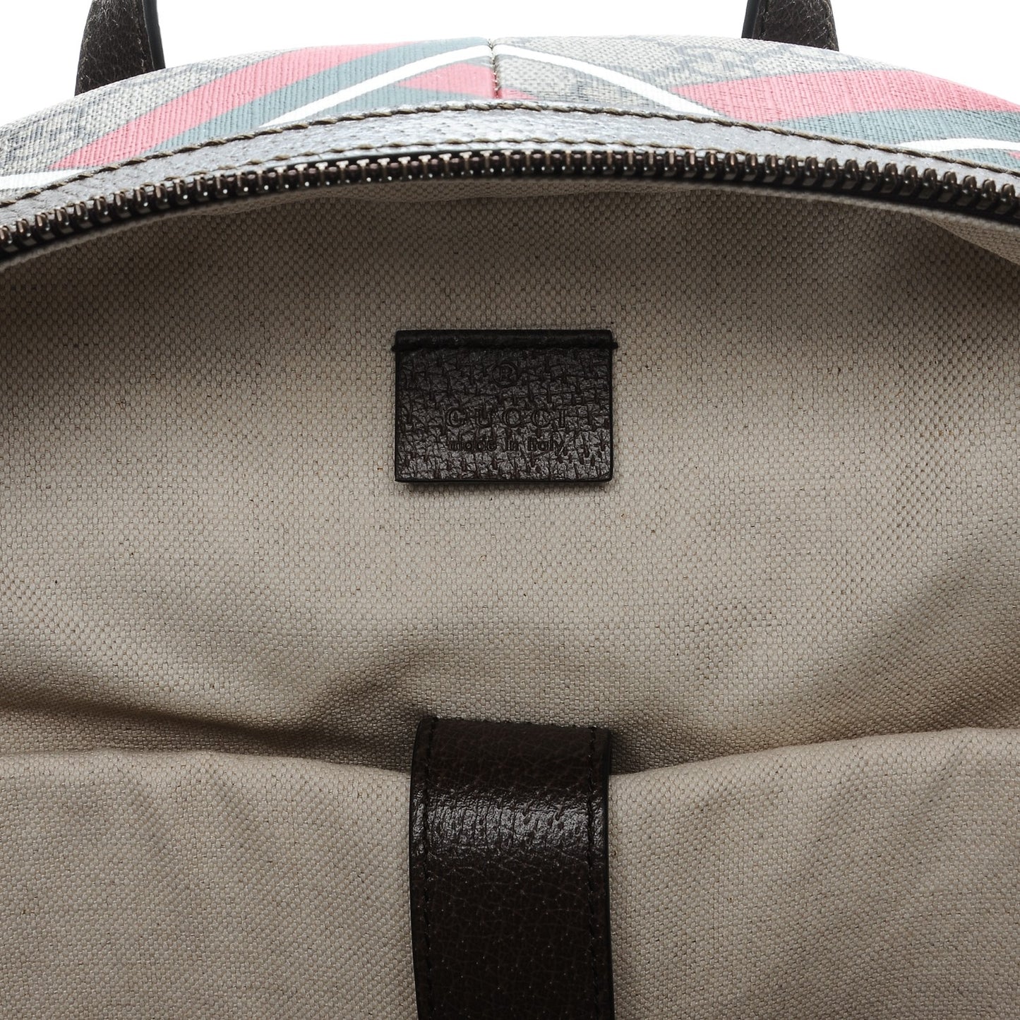 GG Supreme Monogram Chevron Medium Day Backpack Beige Green Red New Acero