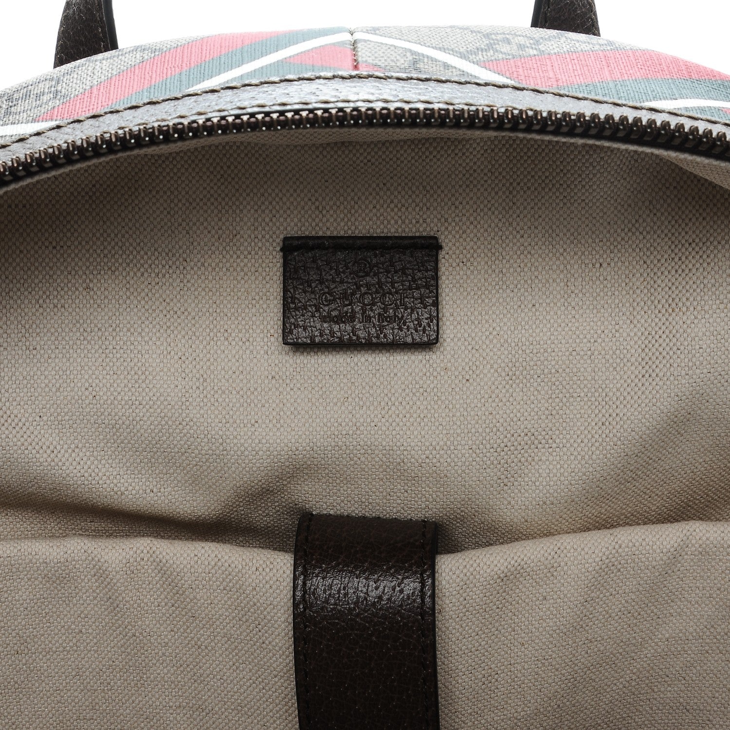 Gucci GG Supreme Monogram Chevron Medium Day Backpack Beige Green Red New Acero 6 of 7