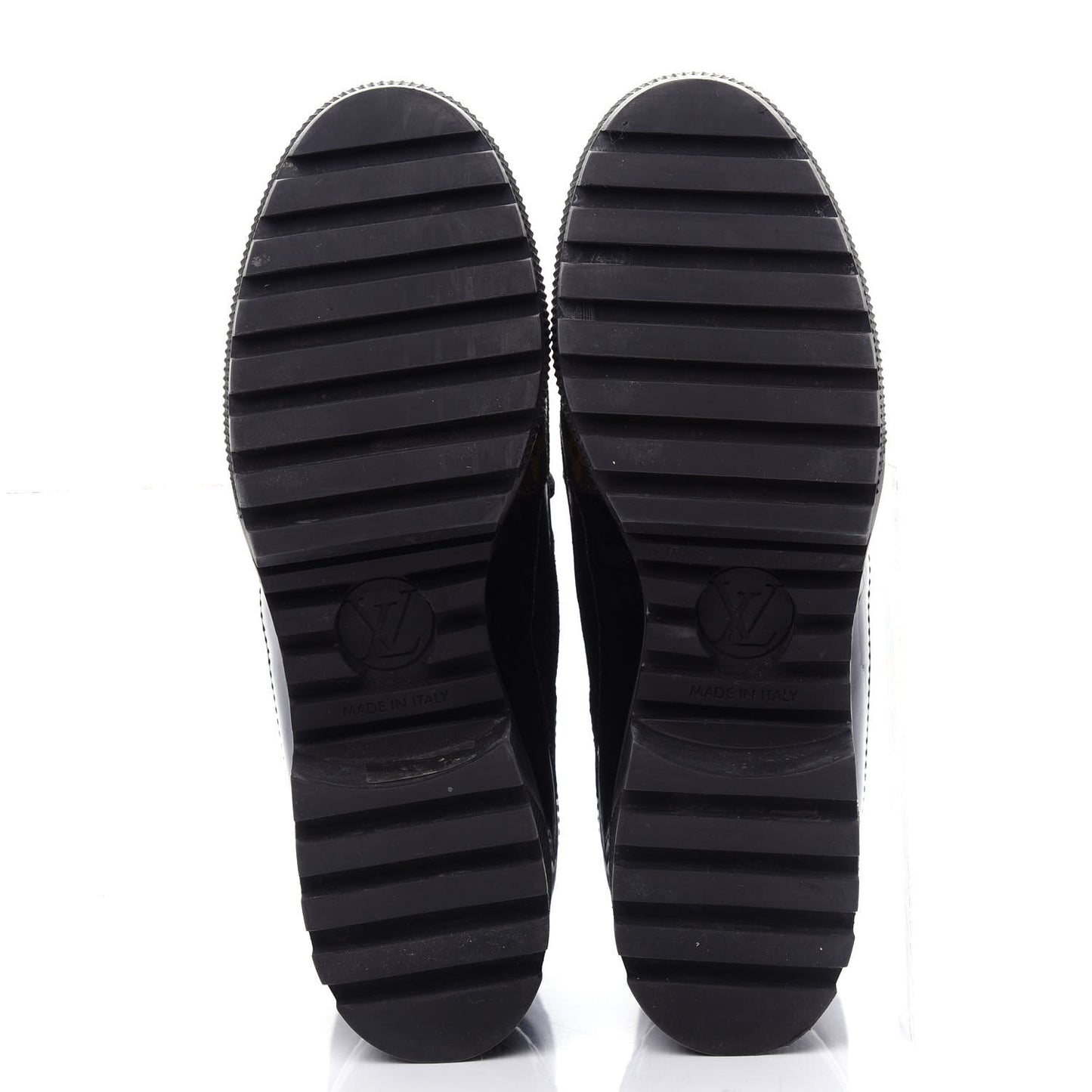 Suede Calfskin Monogram Laureate Platform Desert Boots 38 Black
