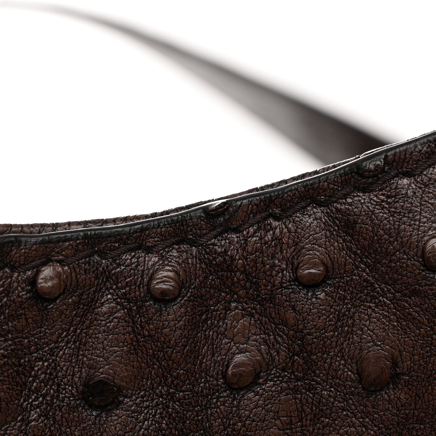Gucci Ostrich Large Soft Stirrup Shoulder Bag Brown 15 of 17