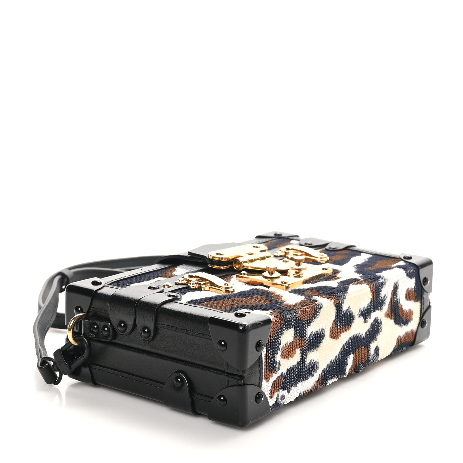 Louis Vuitton Sequins Leopard Petite Malle Black Navy 4 of 9