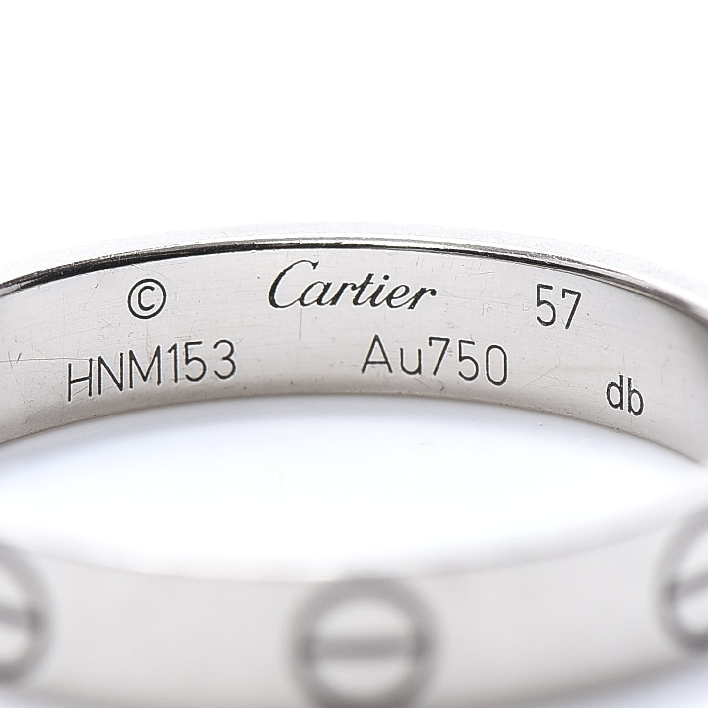 18K White Gold 3.5mm LOVE Wedding Band Ring 57 8