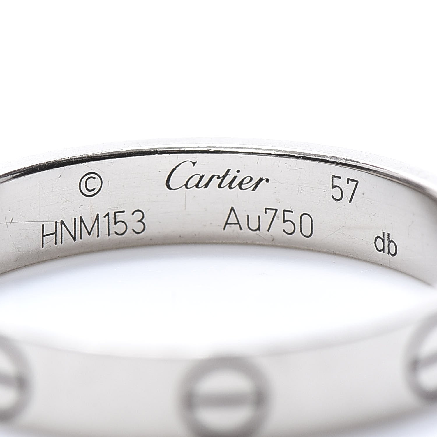 Cartier 18K White Gold 3.5mm LOVE Wedding Band Ring 57 8 4 of 4