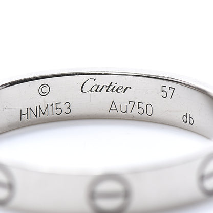 Cartier 18K White Gold 3.5mm LOVE Wedding Band Ring 57 8 4 of 4