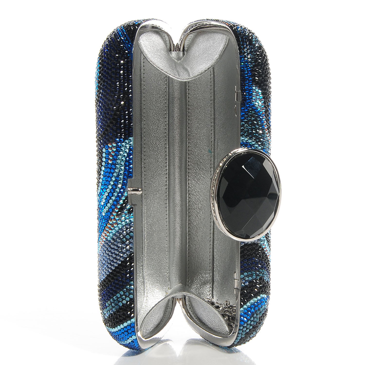 Judith Leiber Swarovski Crystal New Soap Dish Clutch Indigo 6 of 6