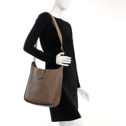 Hermes Taurillon Clemence Evelyne III GM Etoupe 2 of 8